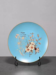 จิตรกรรมเซรามิกโมเดิร์นเรียบง่าย ช่อดอกไม้ จุดประกาย ตกแต่งห้องนั่งเล่น ตู้เครื่องดื่ม จาน ดีไซน์เรียบง่าย หรูหรา สไตล์อิตาลี