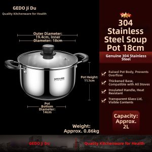 GEDO | Thick 304 Stainless Steel Multipurpose Pot