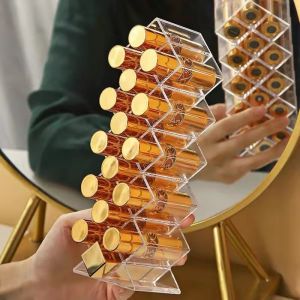 Kotak Lipstik Acrylic 16 Slot Rak Tempat Lipstik Alat Kosmetik Lipstick Organizer Rak Makeup