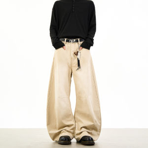 Woostop | Retro Dark Grey Relaxed Fit American Lazy Style Baggy Jeans