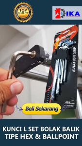 KUNCI L LONG SET BINTANG 1 SET ISI 9PCS KOMPLIT - BINTANG HEXAGONAL BALLPOINT
