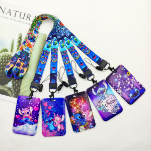 Cute Lilo Stitch Lanyard ID Card Holder Pass Mobile Phone Charm Neck Straps Credential ID Badge Holder Case