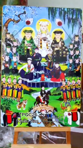 Tranh Tứ Phủ công đồng tranh bà chúa xứ tranh chúa sơn trang Tranh phòng thờ bàn thờ tứ phủ bà cháu xứ hầu đồng hồn việt tráng gương treo tường TPQC26