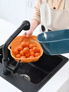 Vegetable Drain Basket Water Basin Bakul Sayur 双层蔬菜水果沥水篮