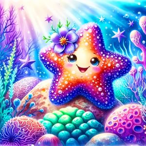 Huacan Full Diamond Painting Starfish Cartoon 5d Diy Diamond Mosaic Animal New Collection Handmade Gift Home Decoration