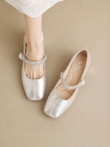 Josiny | Champagne Gold Mary Jane Heels Single Shoes