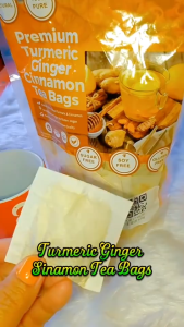Premium Turmeric Ginger Cinnamon Tea Bags -Improve Digestion Support Brain Weight Skinand Sleep