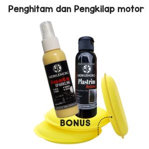 plastrim & insta sparklingpaket pengkilap penghitam body motor mobil melindungi cat kembali baru