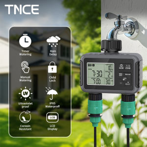 TNCE 1/2-way Water Timer For Garden Hose single/Dual outlet Sprinkler Timer Rain Delay Programmable Valve for Yard Lawn Faucet