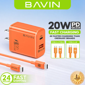 BAVIN PC827 20W PD Super Fast Charging USB-C Port Portable Size Adapter Wall Charger for iPh 17 Series & Android