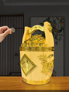 A Bucket of Gold Ornaments Only-in-No-out Coin Bank Auspicious Living Room Wine Cabinet Adult For Home Large Capacity Large Size Saving Box