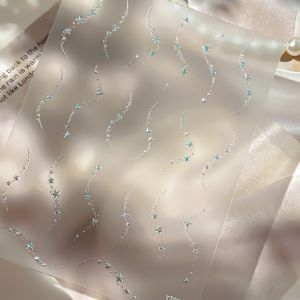 OIMG | Cute Shiny Stars Chain Nail Stickers Gold and Silver Wavy Star Lines Self Adhesive Nail Stickers for Summer Nail Art Decoration