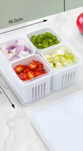 Kontainer Kulkas Tempat Penyimpanan Kotak dengan sekat dan tutup yang tersegel Cegah kebocoran