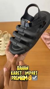 New!!! Sandal Karet Gladiator Wanita  Import  Premium  W2388 Sandal Wanita Import   Karet Jelly Gladiator Wanita Kekinian Import