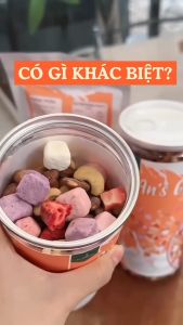 (Mẫu Thử )Ngũ cốc Siêu hạt Granola trái cây thêm sữa chua sấy  Dâu sấy Yến mạch nổ giòn (100G)