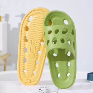 Bathroom Leakage Non Slip Breathable New Classy Hole Slippers Womens Mute Cut Out Shower Bath Quick-Drying Home