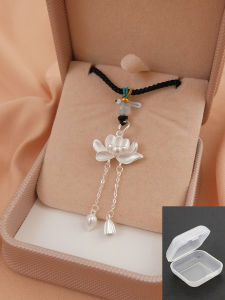 925 Sterling Silver Lotus Necklace Ancient Method Hand-Knotted Sweater Chain Clavicle Chain Minimalist Luxury Gift for Women
