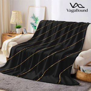 BILIBILI | Thin Gold Diagonal Stripe Flannel Blanket Warm Soft Halloween Christmas Decorative Couch Warm Cozy All-Season Gift