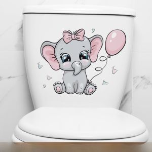 Creative Toilet Seat Cover Stickers Waterproof Decorative Adhesive Decals Removable Toilet Lid Cover up Hide Ugly Flora Design