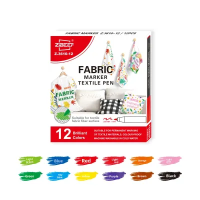 24 Colours Fabric Marker Set Fine Tip Fabric Paint Marker for Clothes Textiles T-Shirts Fabric Bags Hats DIY Crafts Clothing