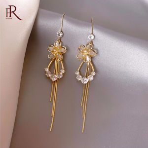 Frascati Bông Tai Hoa Đá Mắt Mèo Bông Tai Thả Thời Trang Tua Rua Kim Cương Giả Pha Lê Trang Sức Thanh Lịch Cho Nữ