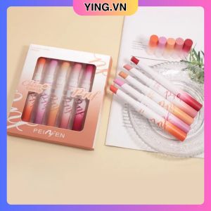 BỘ 5 SON LÌ PEIYEN PNF COLORFUL CHARM MỊN LÌ LÊN MÀU CHUẨN KHÔNG KHÔ MÔI KHÔNG DÍNH LY XUẤT KHẨU XUYÊN BIÊN GIỚI.