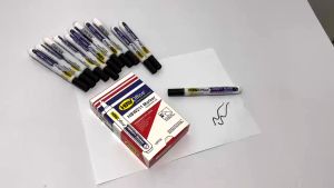 12Pcs/Box HBW 211 Permanent Marker Pentel Pen Black School Office Supplies