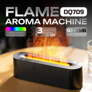 2026 Flame Humidifier 7 Color LED Aroma Diffuser 3 Timers 150ml Quiet Cool Mist Essential Oil Diffuser for Home Office