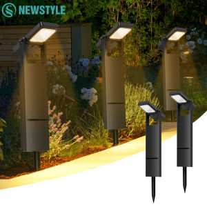 Solar Pathway Lights Outdoor Adjustable Head Solar Path Lights 4Modes 2200 MAh Waterproof Solar Powered Landscape Light Garden
