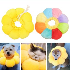 Adjustable Sunflower Shape Pet Cat Dog Circle Collar Neck Cone Anti-Scratch Anti-Licking Soft Protection Supply