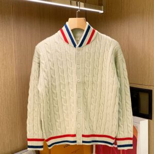 Áo Len Cardigan Dày Cổ Tròn Dệt Kim Cổ Điển Mỹ Cho Nam Áo Khoác Ngoài Thường Ngày Mùa Đông Ấm Áp Cổ Bẻ Phong Cách Mỹ