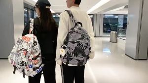 Ba Lô Đi Học Họa Tiết graffiti Balo Thời Trang Hàn Quốc Cho Nam Và Nữ BZ055