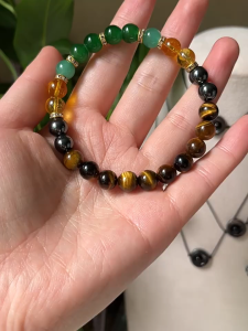 Blessed Lucky Charm Natural Obsidian Stone Bracelet for Men Women Health Wealth Wristband Gift 24H Shipping