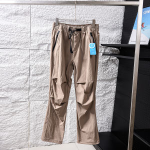 Outdoor Mens Casual Elastic Waist Work Pants Waterproof Tech Spring Summer Solid Color Long Trousers Versatile Youth Fashion