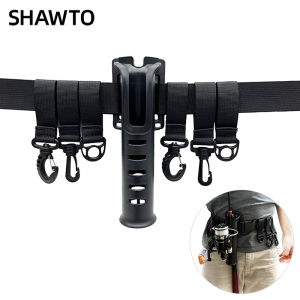Shawto Fishing Belt Rod Holder Adjustable Fishing Fighting Waist Belt with EVA Padded Great Plastic Material Fighting Belt