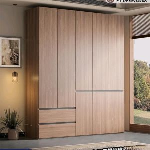 Full Height Modern Simple Solid Wood Wardrobe 60cm