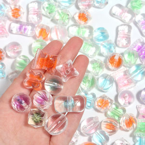 30pcs Tansparent Cat Square Shape Beads Acrylic Charm Loose Spacer Beads For Diy Jewelry Making Bracelet Necklace Handicrafts