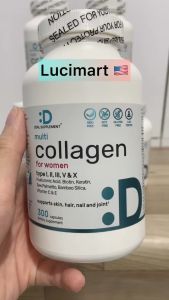 Viên uống bổ sung Multi Collagen for Women with Vitamin C E & Biotin - Deal Supplement - hũ 300 viên [Hàng Mỹ]