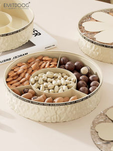 Elegant Dustproof Cover Fruit Tray Modern Simple Style Home Decorations Living Room Coffee Table Snack Storage Box Plastic Material