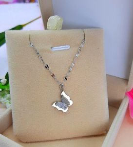 Xp12b Kalung Kupu-kupu Titanium Stainless Steel Asli Awet Anti Karat Import Korean Style