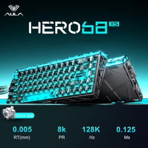 AULA | AULA HERO68 XS Magnetic Gaming Keyboard Thri Mode 0.005mm Dual 8K Polling RGB Backlight Compact Keyboard for FPS Esports Gamers