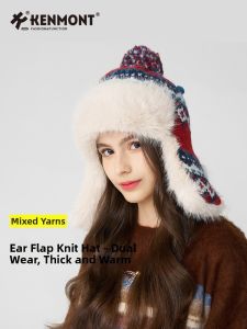 kenmont | Warm Winter Fleece Earflap Knit Hat