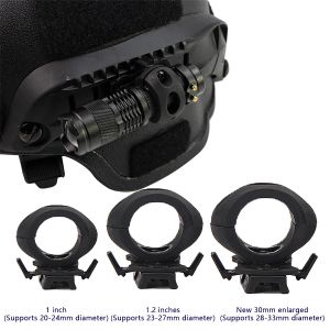 Tactical Helmet Flashlight Clamp Mount 360 Degree Quick Release Universal Rail Helmet Light Torch Holder Adapter