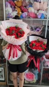 Bó Hoa hồng sáp 20 bông siêu to tặng kèm thiệp làm quà tặng người yêu sinh nhật mừng lễ tốt nghiệp hoa sáp thơm - Thương hiệu uy tín