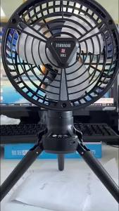 Kimviento 10400mah Portable Camping Fan with Light Auto Rotate Goyang Kepala Outdoor Rechargeable Swing Fan Lamp With Tripod Camping Fan Heavy Duty Kipas Angin