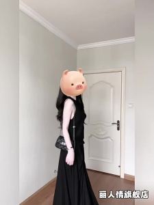 LIRENQING | Irregular Neckline Black Sleeveless Maxi Dress