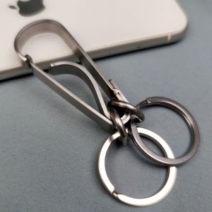 Creative Stainless Steel Keychain Mens Simple Automobile Key Holder Metal Pendant Waist Hanging Decoration Key Ring