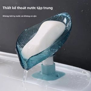 1 Hộp Đựng Xà Phòng Thiết Kế Hình Lá Có Cốc Hút Khay Đựng Đồ Nhà Tắm Bằng Nhựa Tự Thoát Nước Thân Thiện Với Môi Trường Dùng Để Trang Trí