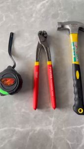 Meteran Karet Panjang 5 Meter + Palu Gagang Karet Ukuran 8 Oz + Tang Gegep Fukuda Original