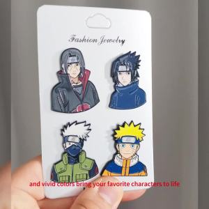 Bandai | Bộ 4 Huy Hiệu Ghim Men Hình Nhân Vật Anime Phụ Kiện Cosplay Hoạt Hình Dễ Thương Dành Cho Nữ Nam Quà Tặng Cho Người Hâm Mộ Tương Thích Với Túi Tote Và Ba Lô